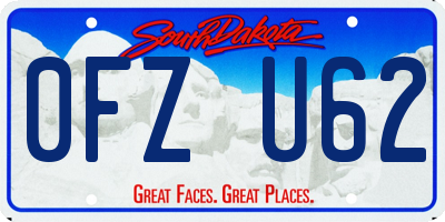 SD license plate 0FZU62