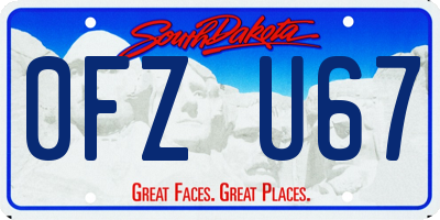 SD license plate 0FZU67