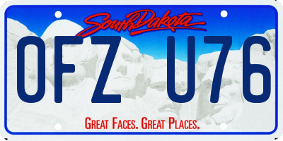 SD license plate 0FZU76
