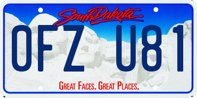 SD license plate 0FZU81