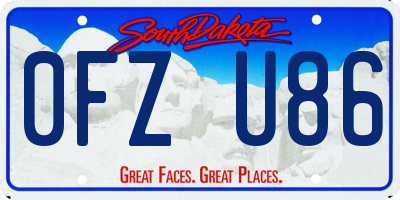 SD license plate 0FZU86