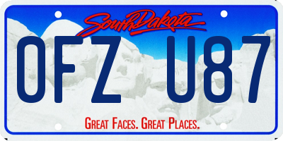 SD license plate 0FZU87