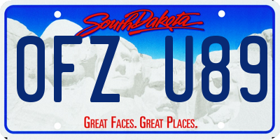 SD license plate 0FZU89