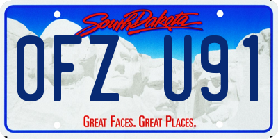 SD license plate 0FZU91
