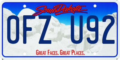 SD license plate 0FZU92