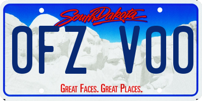 SD license plate 0FZV00