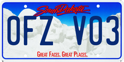 SD license plate 0FZV03