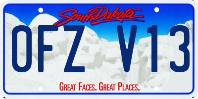 SD license plate 0FZV13