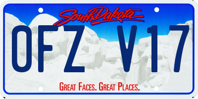 SD license plate 0FZV17
