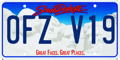 SD license plate 0FZV19