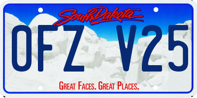 SD license plate 0FZV25