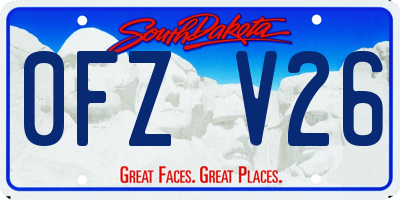 SD license plate 0FZV26
