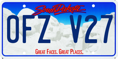 SD license plate 0FZV27