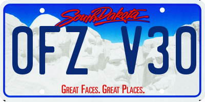 SD license plate 0FZV30