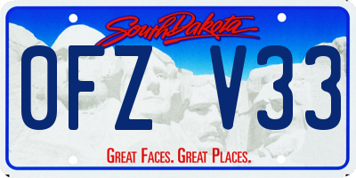 SD license plate 0FZV33