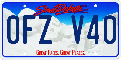 SD license plate 0FZV40