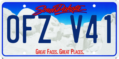 SD license plate 0FZV41
