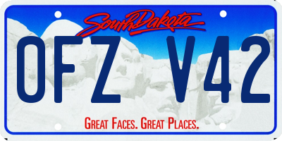 SD license plate 0FZV42