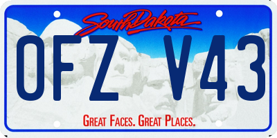 SD license plate 0FZV43