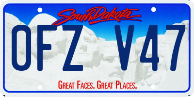 SD license plate 0FZV47