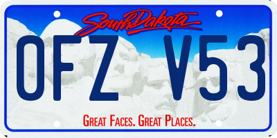 SD license plate 0FZV53