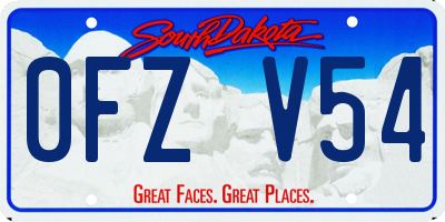SD license plate 0FZV54