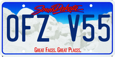 SD license plate 0FZV55