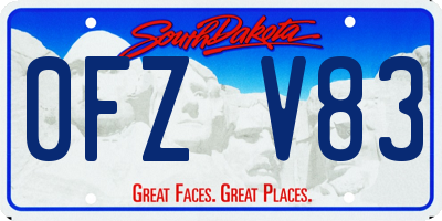 SD license plate 0FZV83