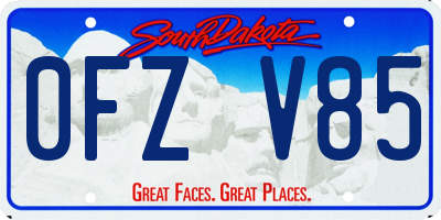 SD license plate 0FZV85