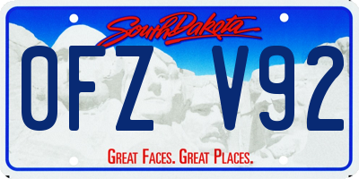 SD license plate 0FZV92