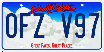 SD license plate 0FZV97