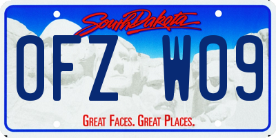 SD license plate 0FZW09