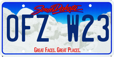SD license plate 0FZW23