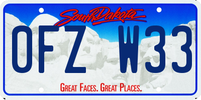 SD license plate 0FZW33