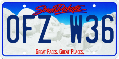 SD license plate 0FZW36