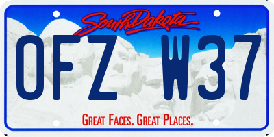 SD license plate 0FZW37