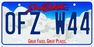 SD license plate 0FZW44