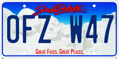 SD license plate 0FZW47