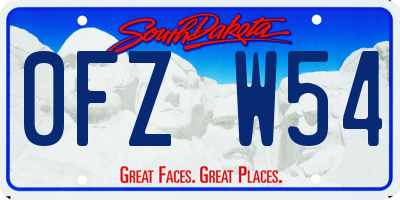 SD license plate 0FZW54