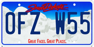 SD license plate 0FZW55