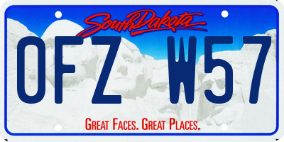 SD license plate 0FZW57