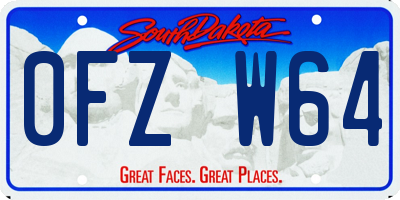 SD license plate 0FZW64