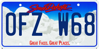 SD license plate 0FZW68