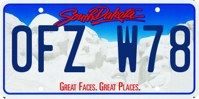 SD license plate 0FZW78