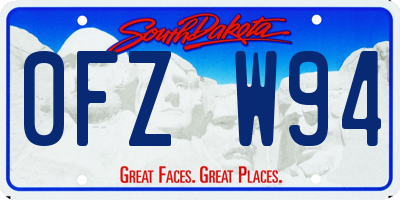 SD license plate 0FZW94