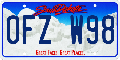 SD license plate 0FZW98