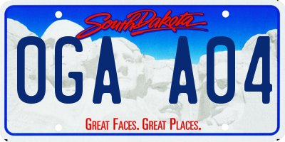 SD license plate 0GAA04