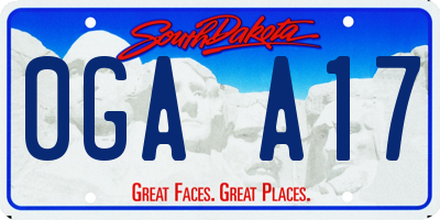 SD license plate 0GAA17