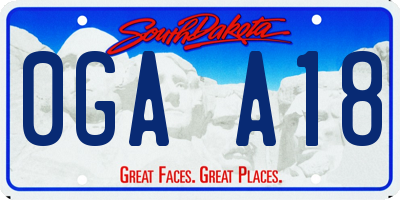 SD license plate 0GAA18
