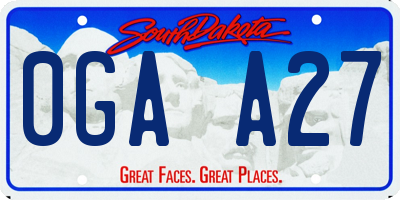 SD license plate 0GAA27